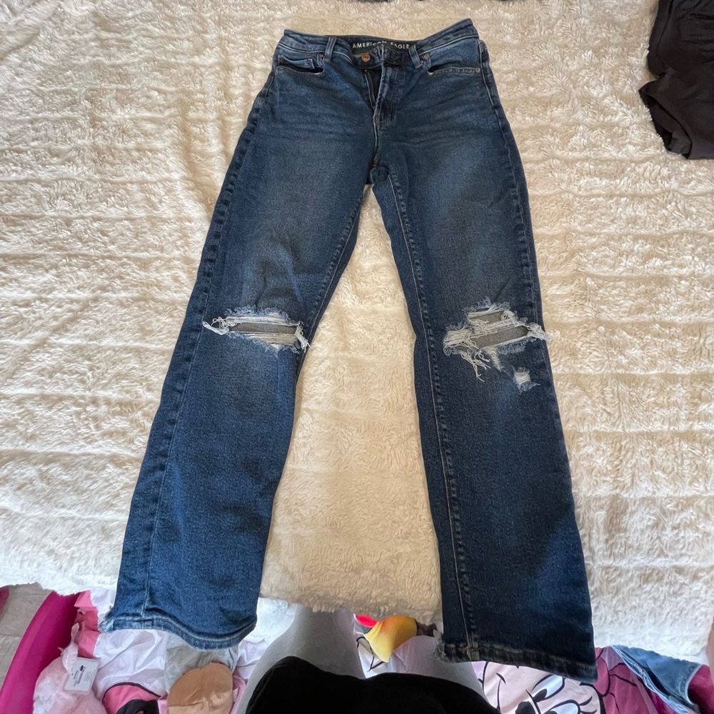 American Eagle Distressed Mom Jeans